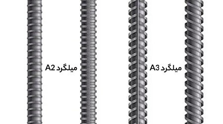 فرق میلگرد a2 و a3